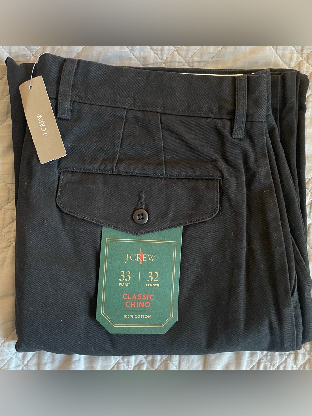 J. CREW Classic chino pant in Black Size 33/32 NWT $98 BE611 - Picture 6 of 6